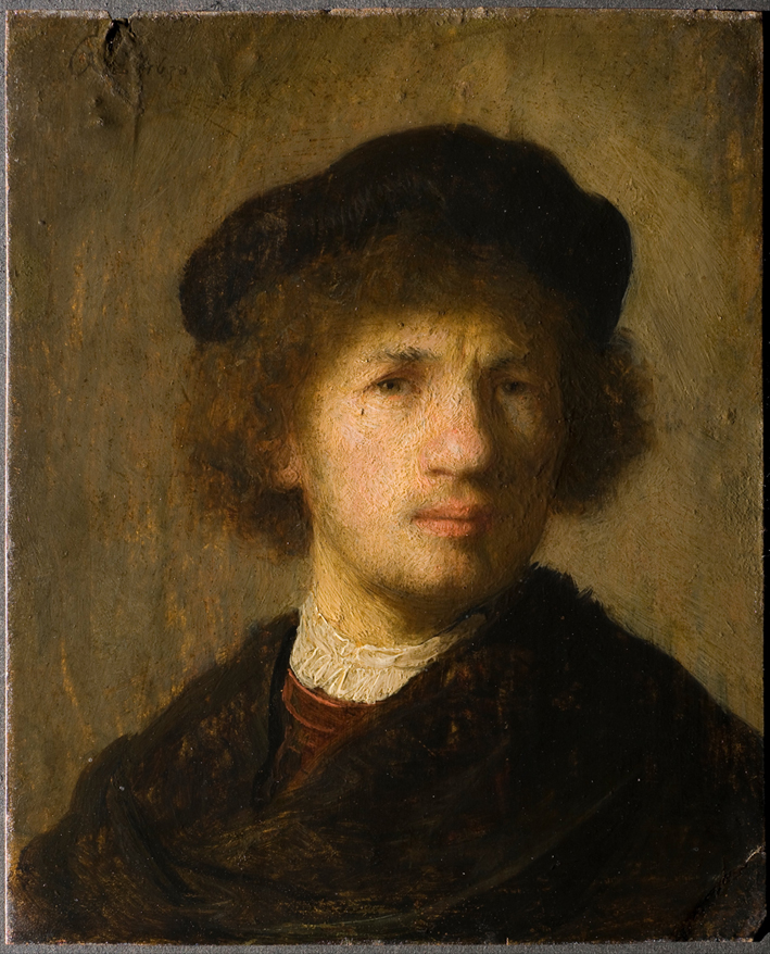  伦勃朗·梵·莱茵 Rembrandt van Rijn——戴贝雷帽的自画像